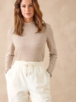 Tee-shirt maille côtelée manches longues