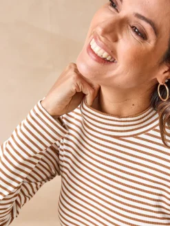 Tee-shirt maille côtelée manches longues