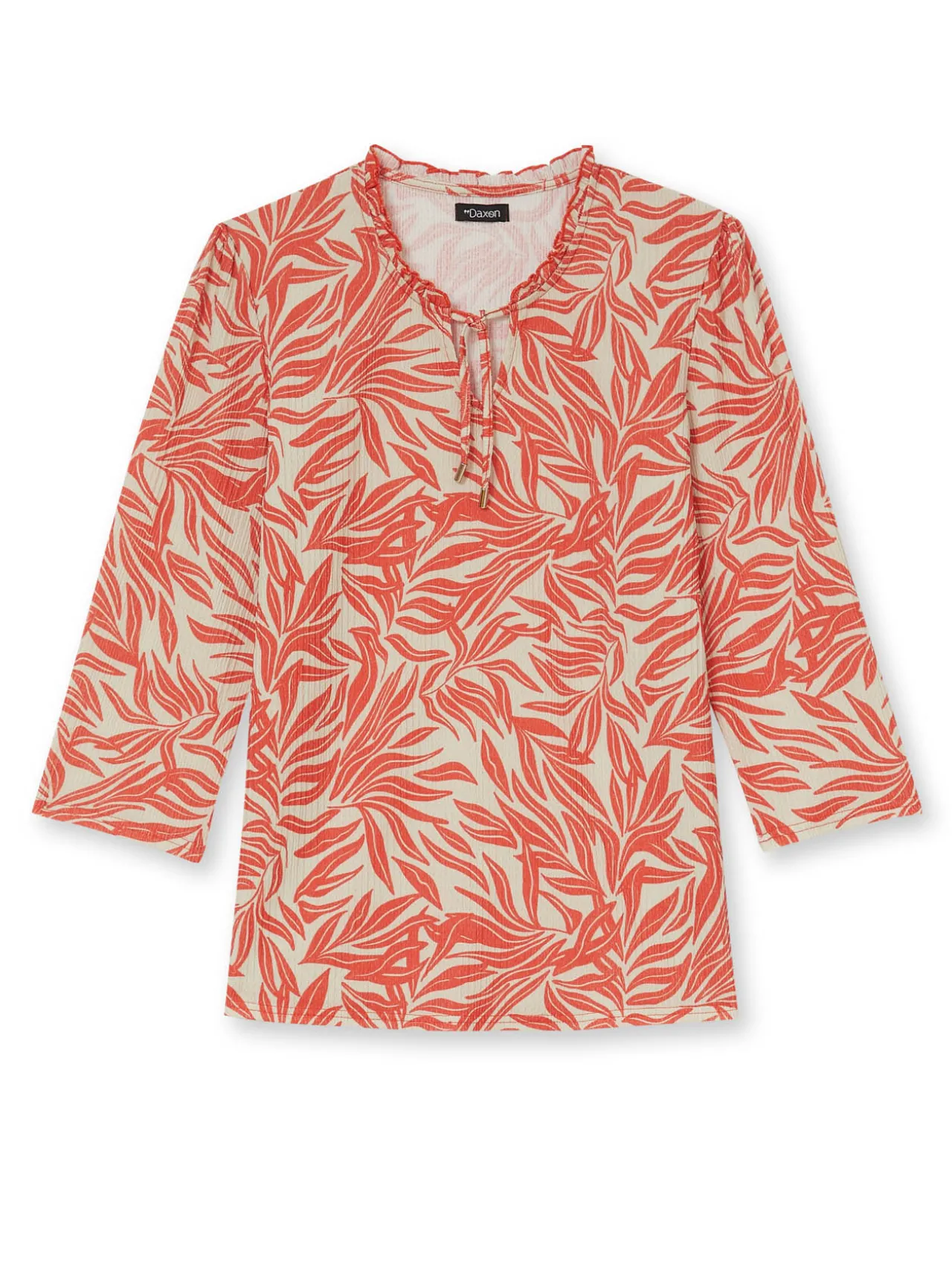 Tee-shirt maille gaufrée col volanté