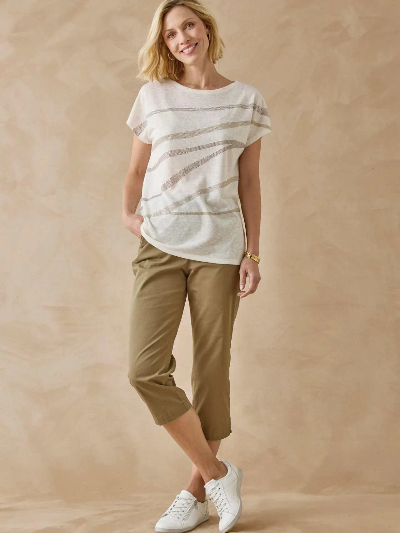 Tee-shirt manches T détails strass