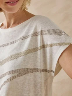 Tee-shirt manches T détails strass