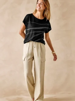 Tee-shirt manches T détails strass