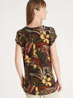 Tee-shirt perles fantaisie maille fluide