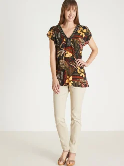 Tee-shirt perles fantaisie maille fluide