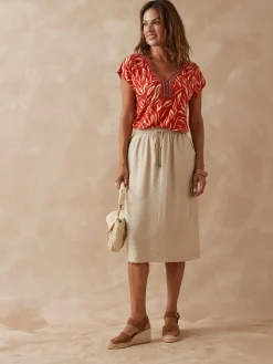 Tee-shirt perles fantaisie maille fluide