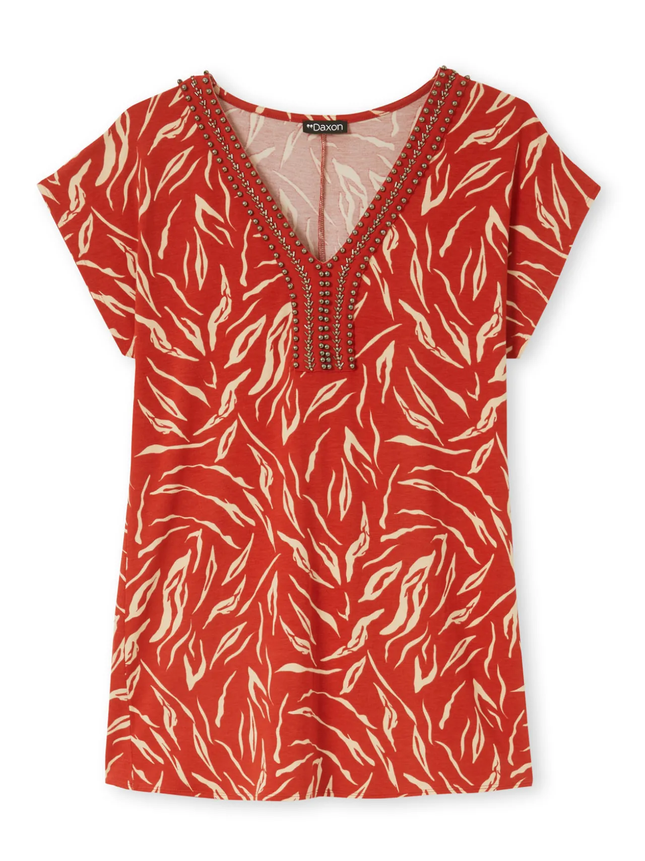 Tee-shirt perles fantaisie maille fluide