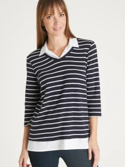 Tee-shirt rayé effet 2 en 1