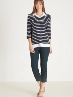 Tee-shirt rayé effet 2 en 1