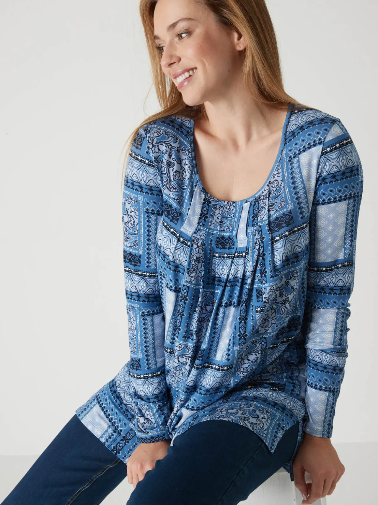 Tee-shirt tunique manches longues