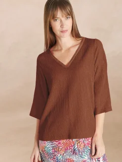 Tee-shirt V galon fantaisie