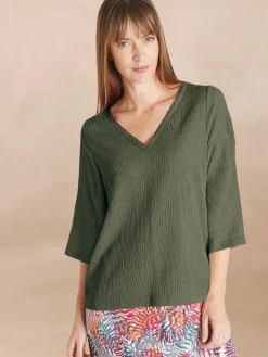 Tee-shirt V galon fantaisie