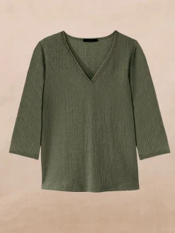 Tee-shirt V galon fantaisie