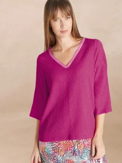 Tee-shirt V galon fantaisie