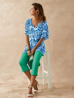 Tee-shirt V smocks au dos