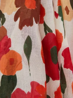 Étole en coton imprimé fleurs