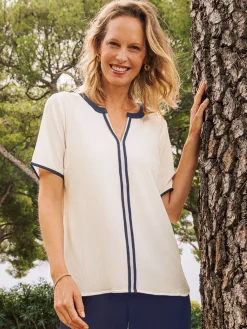 Tunique bicolore manches courtes