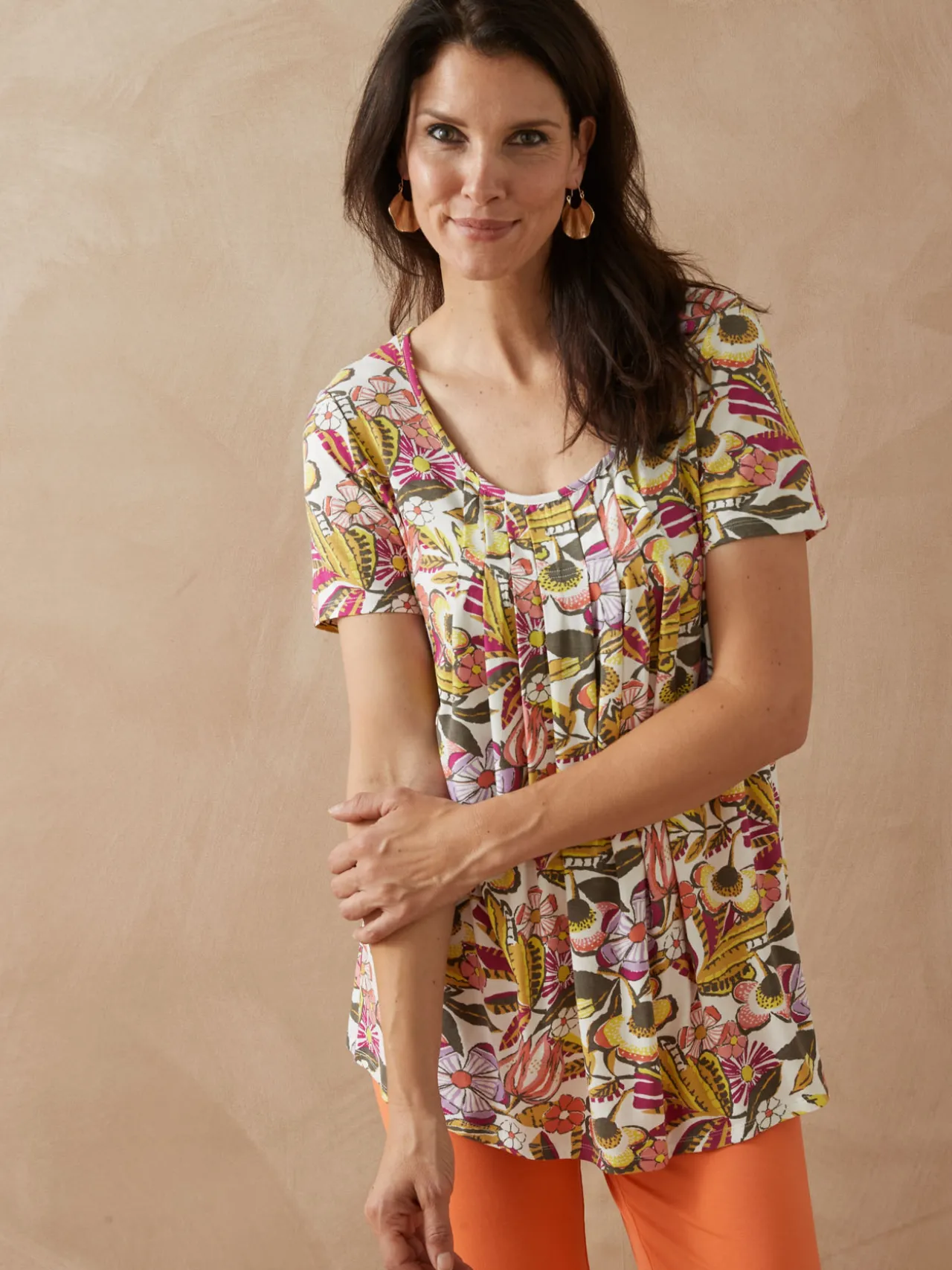 Tunique en maille avec plis d'aisance