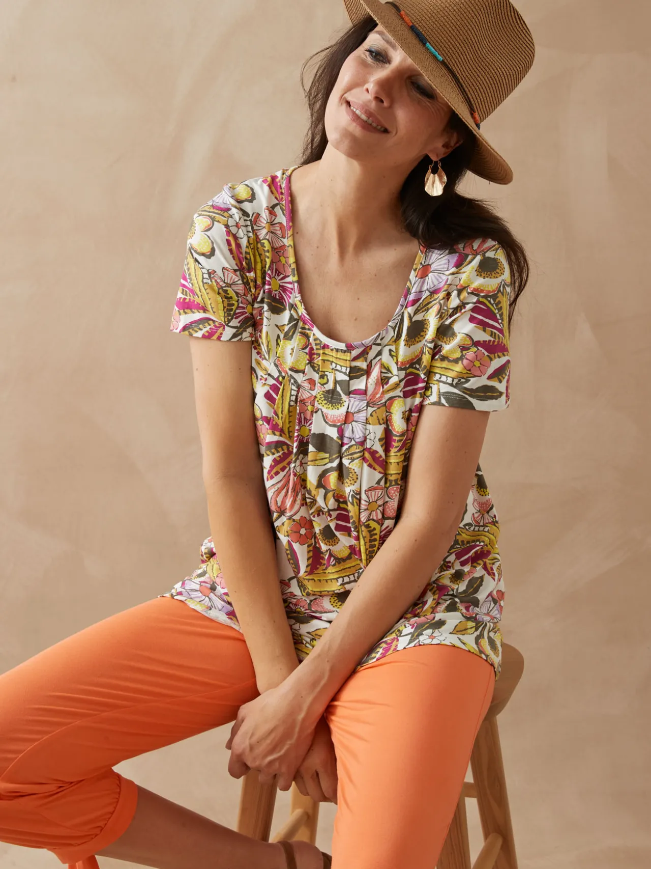 Tunique en maille avec plis d'aisance