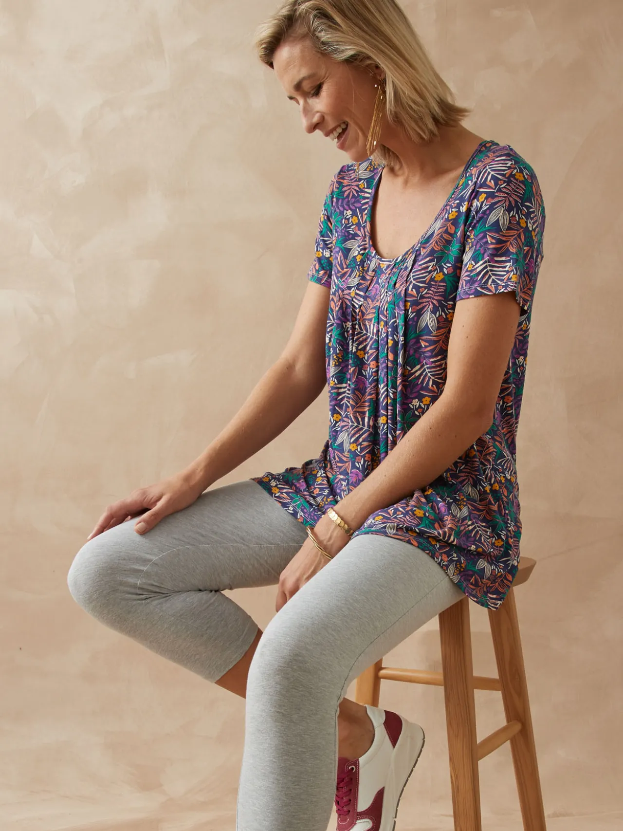 Tunique en maille avec plis d'aisance