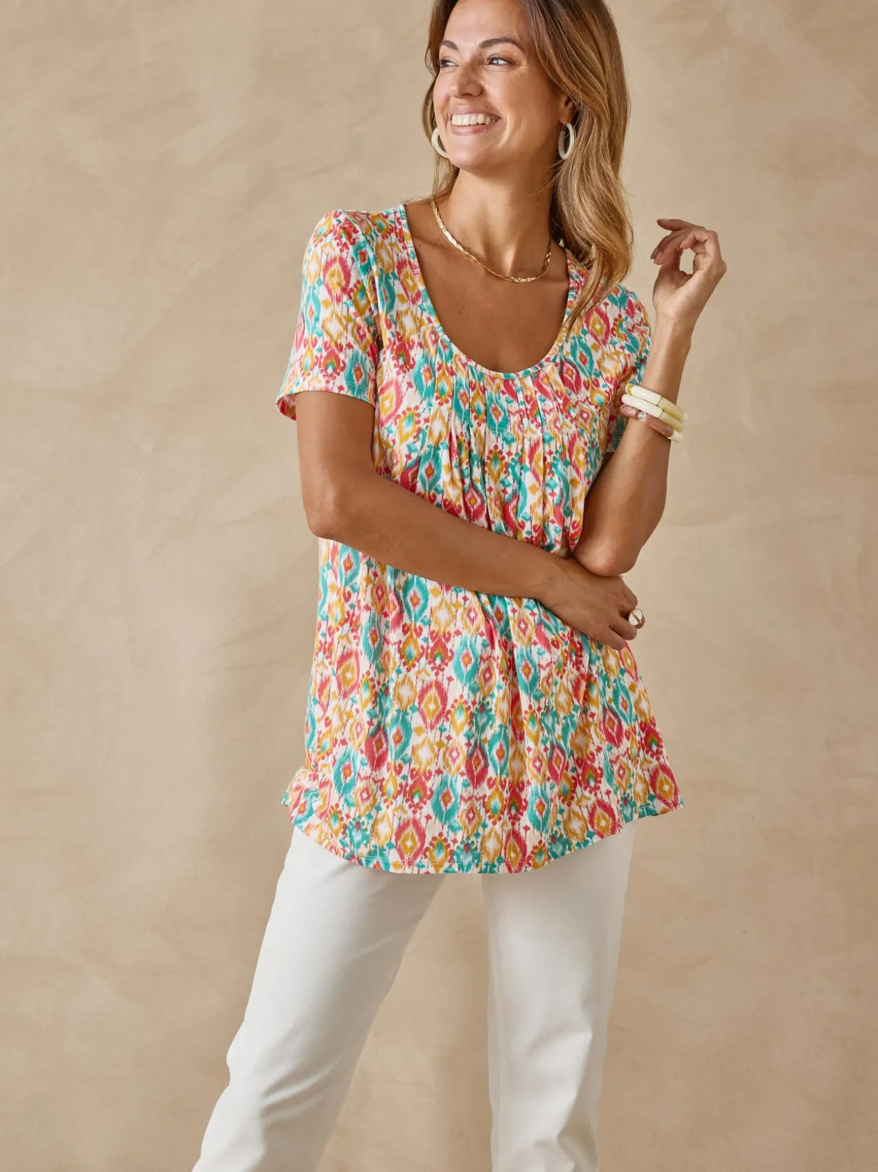 Tunique en maille avec plis d'aisance