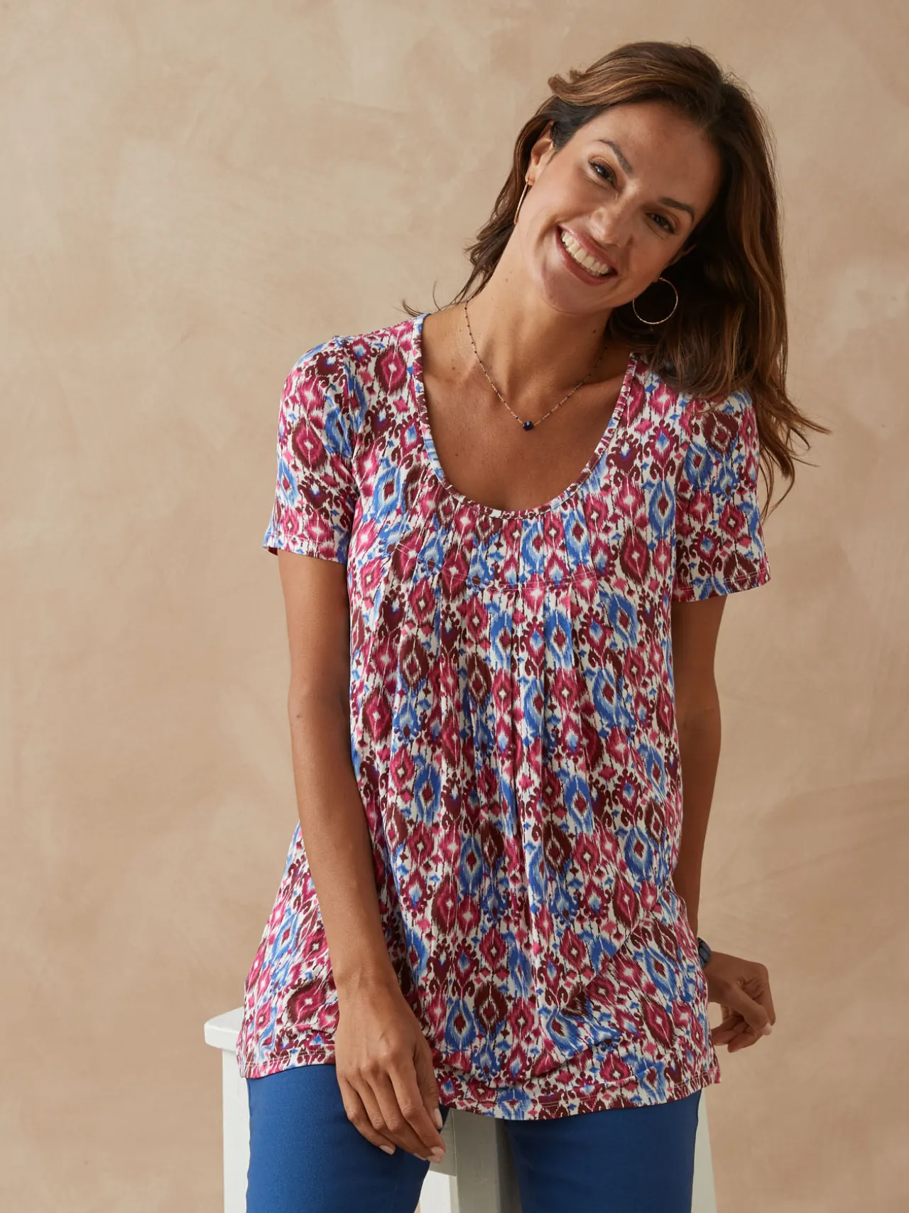 Tunique en maille avec plis d'aisance