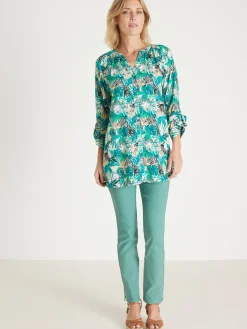 Tunique longue entièrement boutonnée