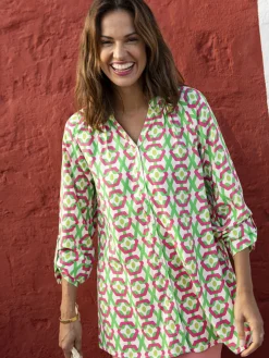 Tunique longue entièrement boutonnée