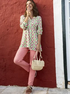 Tunique longue entièrement boutonnée