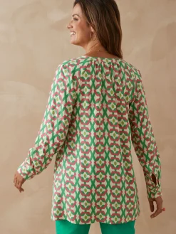 Tunique longue entièrement boutonnée