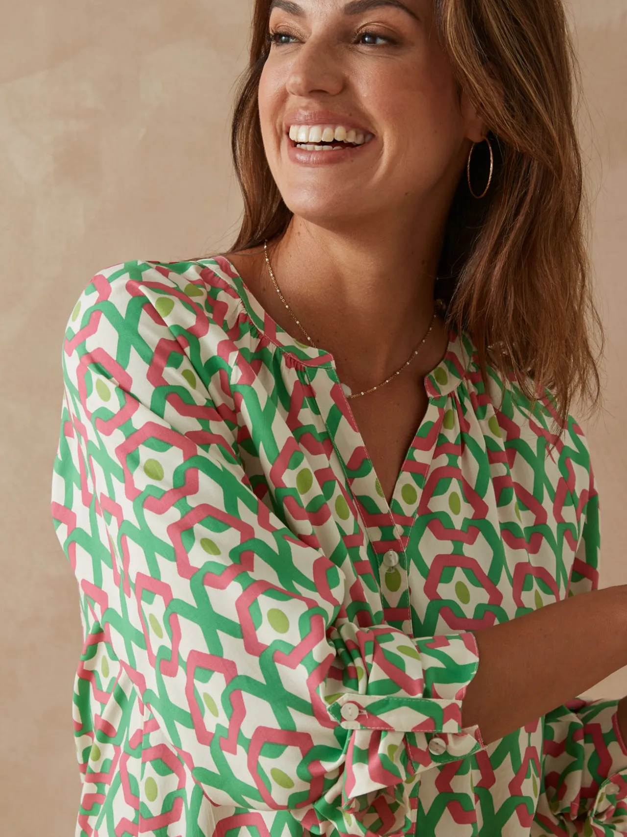 Tunique longue entièrement boutonnée